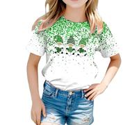 T-shirt unisexe avec inscription « Happy St Patrick » pour enfants - Motif léprechaun vert - Col rond - Lucky Irish Funny Shamrock - Cadeau pour garçons et filles - 0 à 13 ans, 07 Vert, 6-7 ans