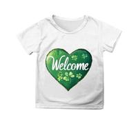 T-shirt unisexe avec inscription « Happy St Patrick » pour enfants - Motif léprechaun vert - Col rond - Lucky Irish Funny Shamrock - Cadeau pour garçons et filles - 0 à 13 ans, 11-blanc., 6-7 ans