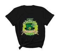T-shirt unisexe avec inscription « Happy St Patrick » pour enfants - Motif léprechaun vert - Col rond - Lucky Irish Funny Shamrock - Cadeau pour garçons et filles - 0 à 13 ans, G Black., 4-5 ans