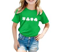 T-shirt unisexe avec inscription « Happy St Patrick » pour enfants - Motif léprechaun vert - Col rond - Lucky Irish Funny Shamrock - Cadeau pour garçons et filles - 0 à 13 ans, 22-vert, 6-7 ans