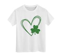 T-shirt unisexe avec inscription « Happy St Patrick » pour enfants - Motif léprechaun vert - Col rond - Lucky Irish Funny Shamrock - Cadeau pour garçons et filles - 0 à 13 ans, 18 blanc., 6-7 ans