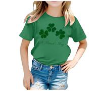T-shirt unisexe avec inscription « Happy St Patrick » pour enfants - Motif léprechaun vert - Col rond - Lucky Irish Funny Shamrock - Cadeau pour garçons et filles - 0 à 13 ans, 02 - Vert, 6-7 ans