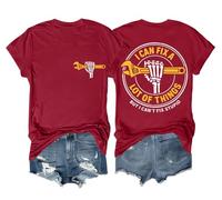 T-shirt unisexe avec inscription « I Can Fix A Lots of Things », bordeaux, L