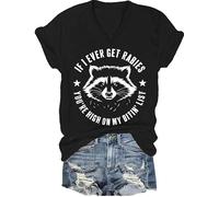 T-shirt unisexe avec inscription « If I Ever Get Rabies You're High On My Bitin' List » T-shirt unisexe « If I Ever Get Rabies Raccoon », Noir-V., 3XL