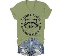 T-shirt unisexe avec inscription « If I Ever Get Rabies You're High On My Bitin' List » T-shirt unisexe « If I Ever Get Rabies Raccoon », Vert-V, 3XL