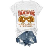 T-shirt unisexe avec inscription « Im Really Into The Thanksgiving Spirit », blanc, XL