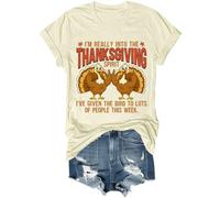 T-shirt unisexe avec inscription « Im Really Into The Thanksgiving Spirit », Jaune crémeux., XL