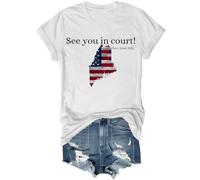 T-shirt unisexe avec inscription « See You in Court », blanc, S