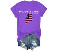 T-shirt unisexe avec inscription « See You in Court », violet clair, S