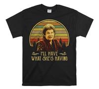 T-shirt unisexe avec inscription « When Harry Met Sally », « I'll Have What She's Having », Noir , S