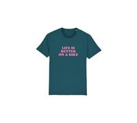 T shirt unisexe cois life is better on a bike vert