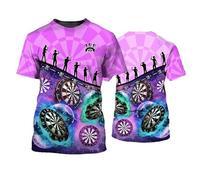T-Shirt Unisexe Dart Dart Chemises imprimées 3D pour Hommes Femmes Fun Teams Dart Shirt Joueurs Cadeaux O-Neck Casual Hip Hop Pullover Tops