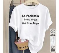 T-shirt unisexe en coton imprimé espagnol, pièce décontractée et polyvalente pour l'été, nouveauté printemps/été 2026, coupe ample et longue, 100 % coton, confection sur mesure, idéal pour un concert 