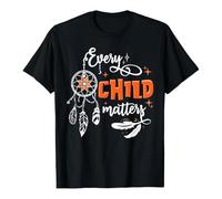 T-shirt unisexe Every Child Matters avec attrape-rêves - T-shirt Orange Day pour soutenir les communautés indigènes - T-shirt de sensibilisation et de solidarité, Style_p01 Noir, L