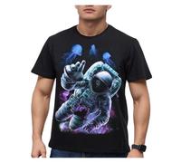 T-Shirt Unisexe Imprimé Numérique 3D Astronaute Méduse Espace Coupe Ample Oversize Léger Respirable Col Rond Manches Courtes Été Décontracté Streetwear Tendance Grandes Tailles