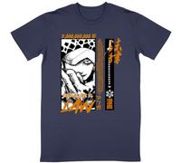 T-Shirt Unisexe One Piece Trafalgar D. Law éco-Responsable (FR/ES, Alpha/Lettres, 3TG, Taille Normale, Taille Normale, Bleu Marine)