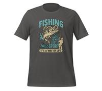 T-shirt unisexe pour adulte « Fishing is Not Just A Sport It's Way of LifeFishi ng Enthusiast », asphalte, L