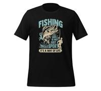 T-shirt unisexe pour adulte « Fishing is Not Just A Sport It's Way of LifeFishi ng Enthusiast », Noir , S