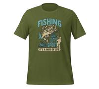 T-shirt unisexe pour adulte « Fishing is Not Just A Sport It's Way of LifeFishi ng Enthusiast », vert olive, M