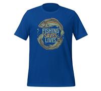 T-shirt unisexe pour adulte « Fishing Saves Lives Catch of The Day », True Royal, S