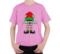 T-shirt unisexe pour enfants avec motif elfe amusant cadeau de Noël, Rose, 128