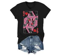 T-shirt unisexe Queen of Hearts pour la Saint-Valentin, Noir 1, L