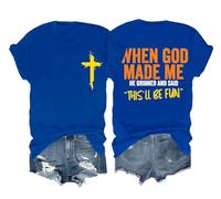 T-shirt unisexe « When God Made Me He Said This'll Be Fun », bleu marine, XL