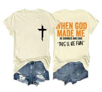 T-shirt unisexe « When God Made Me He Said This'll Be Fun », Jaune crémeux., XXL