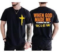 T-shirt unisexe « When God Made Me He Said This'll Be Fun », Noir 1, XL