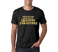 T-shirt unisexe « Written and Directed by Quentin Tarantino », noir et jaune, manches courtes, Noir , S