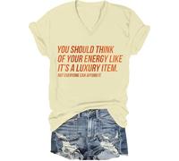 T-shirt unisexe « You Should Think of Your Energy Like Its A Luxury Item Shirt Self Worth Self Care », Jaune crémeux - V, M