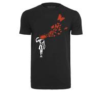 Merchcode T-Shirt Brandalised - Banksy's Graffiti Butterfly Tee Black S