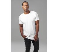 Urban Classics T-shirt Homme Shaped Turnup - Coupe longue, manches retroussées - Blanc M