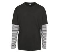 Urban Classics T-shirt manches longues double épaisseur oversize homme Noir/Blanc XL