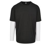 Urban Classics T-shirt oversize double couche Ls - Multicolore (Black/White) Large Homme