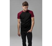 Urban Classics T-Shirt Raglan Contrast Homme T-Shirt Manches Courtes Noir/Bourgogne XL