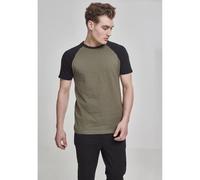 Urban Classics T-shirt Raglan Contrast Homme Manches courtes Olive/Noir L