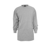 Urban Classics - T-shirt manches longues Homme Tall - col rond en coton uni - Gris 4XL