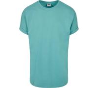 T-shirt Urban Classics Long Shaped Turnup Bleu S