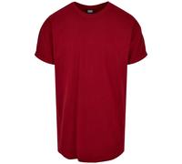T-shirt Urban Classics Long Shaped Turnup Rouge M