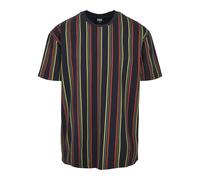 Urban Classics – T-shirt homme Oversized Retro Stripe imprimé Midnightnavy/Burnedred XXL