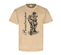 T-shirt US Paratrooper Army WW2 USA Parachutists Airborne Normandy 1944 # 23140 - Beige - Medium