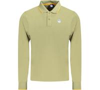 T-shirt vert à manches longues pour hommes avec détails contrastés et application, taille : S Couleur : Verde