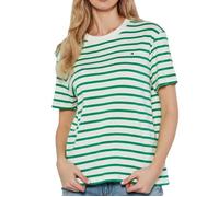 T-shirt Vert à Rayures Femme Tommy Hilfiger Rlx Modern Cody XS