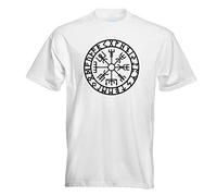 T-Shirt - Viking boussoles Runes - Blanc - S - imprimé avec Motif - été - Chemise Amusante - Sport - Loisirs