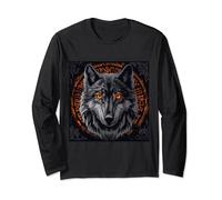 T-shirt Viking Odin Loups Geri & Freki Runes Loup Manche Longue
