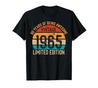 T-Shirt Vintage 1965 pour 60e Anniversaire, Cadeau pour Grand-père, Grand-mère rétro T-Shirt