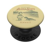 T-shirt vintage Aloha State Hawaï | Retro Island Graphic PopSockets PopGrip Adhésif