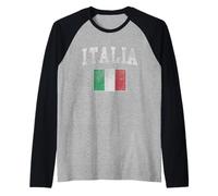 T-shirt vintage avec drapeau italien Manche Raglan