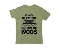 T-shirt vintage avec inscription « I'm from the 1900s Shirt Please Be Patient Im from The 1900s » - T-shirt vintage pour homme et femme, Vert-1, S